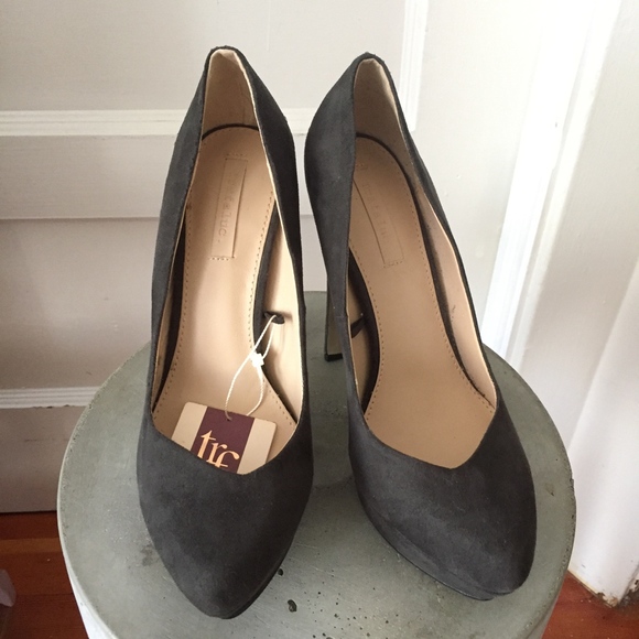 NWT Zara Trafaluc Gray Suede Platform Pumps 6.5 - Picture 5 of 5